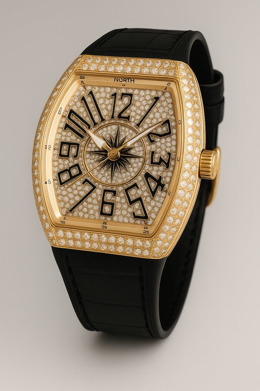 Elite! ⌚ Pave Diamond Bezel Gold Tone Watch ✨