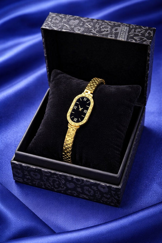 Elegant Gold Bracelet for Women with Classic Clock-Inspired Design✨💎
